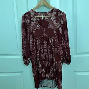 Free People Boho hi-lo blouse